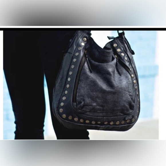 Bed Stu Leather Moore Studded Hobo Shoulder Bag Handbag Cognac Rustic MSRP $285 - Picture 13 of 13